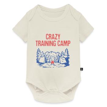 Crazy Training Camp Drôle Camping Humour Camper - Body à manches courtes Premium Bébé - blanc cassé - Devant