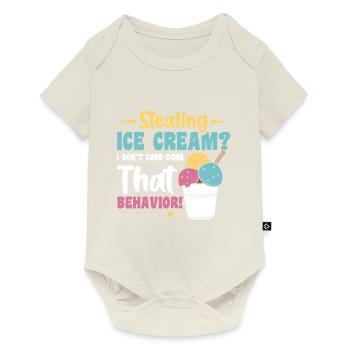 Stealing ice cream I don’t cone-done that behavior - Baby Premium Kurzarmbody - Naturweiß - Vorne