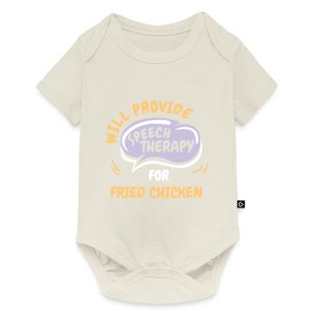 Fournir une orthophonie pour le poulet frit drôle - Body à manches courtes Premium Bébé - blanc cassé - Devant