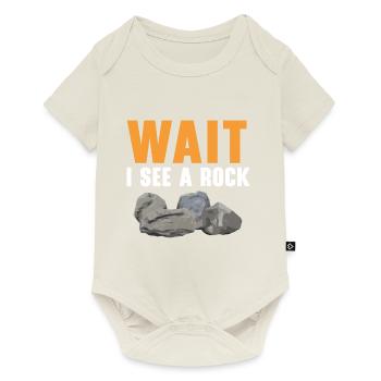Wait, I see a rock geology rock gathering - Baby Premium short-sleeve bodysuit - off white - Front