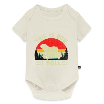 C’est comme ça que je roule bouledogue anglais - Body à manches courtes Premium Bébé - blanc cassé - Devant