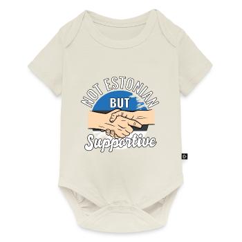 Pas estonien mais voyageur de pays solidaire - Body à manches courtes Premium Bébé - blanc cassé - Devant