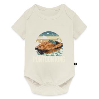 Ponton Roi Fête des pères Bateau à moteur Pontooning - Body à manches courtes Premium Bébé - blanc cassé - Devant