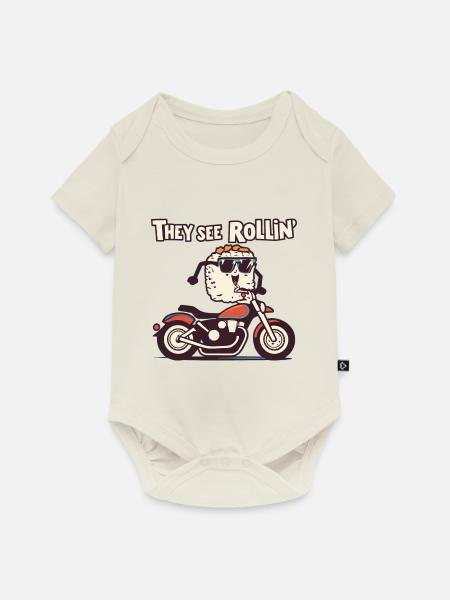 Motorrad - Baby Premium Kurzarmbody - Naturweiß