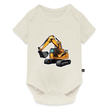 Excavator / construction site / machine /digging / shovel - Baby Premium short-sleeve bodysuit - off white - Front