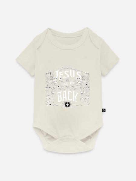 Jesus Has My Back 21 - Baby Premium Kurzarmbody - Naturweiß