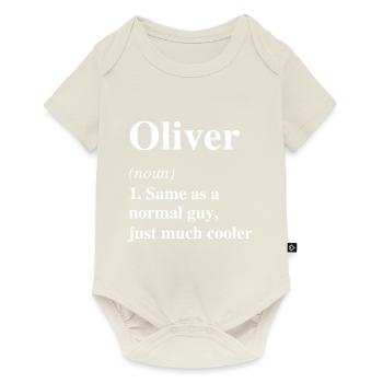 Oliver Définition Cool Nom Dicton Cadeau - Body à manches courtes Premium Bébé - blanc cassé - Devant