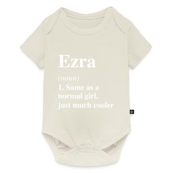 Ezra Definition Cool Name Saying Gift - Baby Premium short-sleeve bodysuit - off white - Front