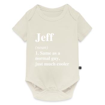 Jeff Définition Cool Nom Dire Cadeau - Body à manches courtes Premium Bébé - blanc cassé - Devant