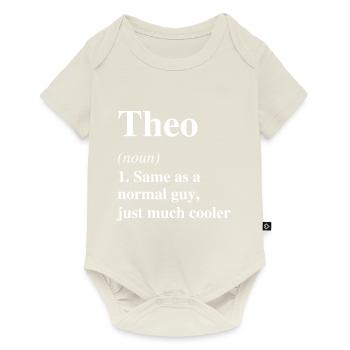 Theo Définition Cool Nom Dire Cadeau - Body à manches courtes Premium Bébé - blanc cassé - Devant
