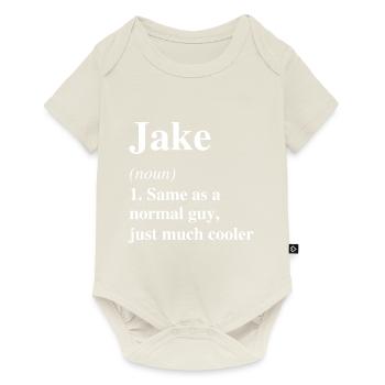 Jake Definition Cooler Name Spruch Geschenk - Baby Premium Kurzarmbody - Naturweiß - Vorne