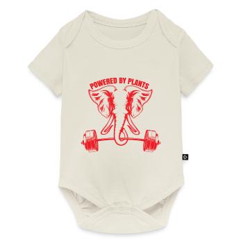 Chemise d'éléphant · Propulsé par les plantes · Cadeau - Body à manches courtes Premium Bébé - blanc cassé - Devant