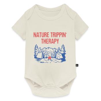 Nature Trippin' Thérapie Camping d’été Tropical - Body à manches courtes Premium Bébé - blanc cassé - Devant