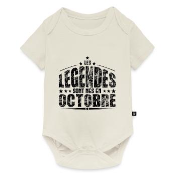 Octobre | les Légendes sont nés en Octobre Anniver - Body à manches courtes Premium Bébé - blanc cassé - Devant