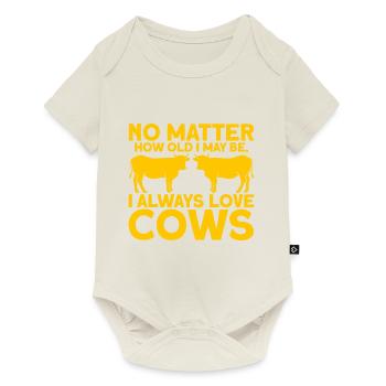 J’aimerai toujours les vaches cadeau de vache - Body à manches courtes Premium Bébé - blanc cassé - Devant