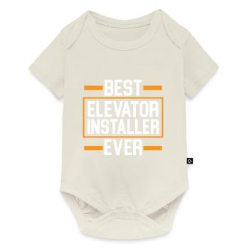 Meilleur installateur d’ascenseur jamais opérateur - Body à manches courtes Premium Bébé - blanc cassé - Devant