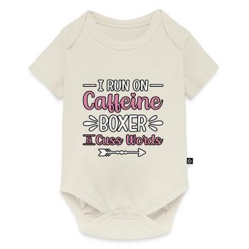 I run on caffeine boxer cuss words - Baby Premium short-sleeve bodysuit - off white - Front