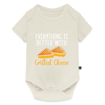Everything is better with grilled cheese - Baby Premium short-sleeve bodysuit - off white - Front