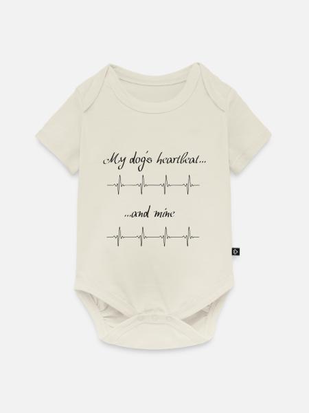 My dog s heartbeat and mine - Baby Premium Kurzarmbody - Naturweiß
