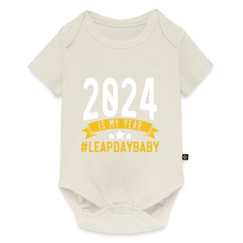 Joyeux anniversaire Année bissextile 29 février Jour bissextile - Body à manches courtes Premium Bébé - blanc cassé - Devant