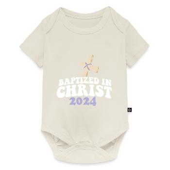 Baptisé en Christ 2024 Chrétien religieux - Body à manches courtes Premium Bébé - blanc cassé - Devant