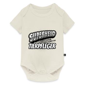 Superheld, clever getarnt als Tierpfleger - Baby Premium Kurzarmbody - Naturweiß - Vorne