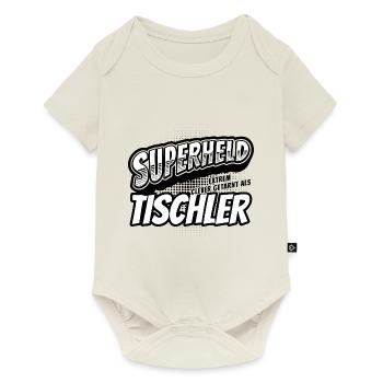 Superheld, clever getarnt als Tischler - Baby Premium Kurzarmbody - Naturweiß - Vorne