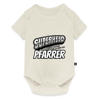 Superheld, clever getarnt als Pfarrer - Baby Premium Kurzarmbody - Naturweiß - Vorne