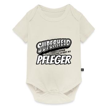 Superheld, clever getarnt als Pfleger - Baby Premium Kurzarmbody - Naturweiß - Vorne