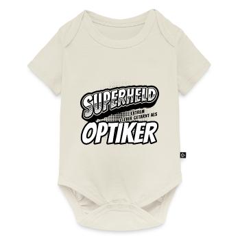 Superheld, clever getarnt als Optiker - Baby Premium Kurzarmbody - Naturweiß - Vorne