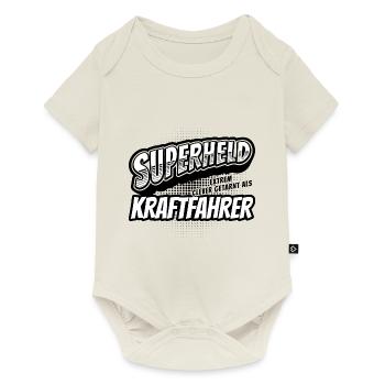 Superheld, clever getarnt als Kraftfahrer - Baby Premium Kurzarmbody - Naturweiß - Vorne