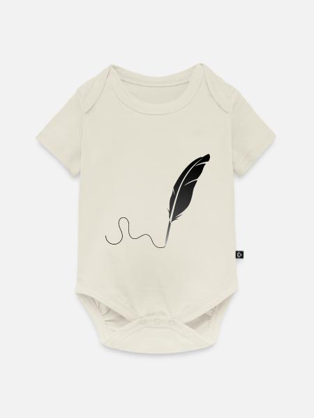 Feder - Baby Premium Kurzarmbody - Naturweiß