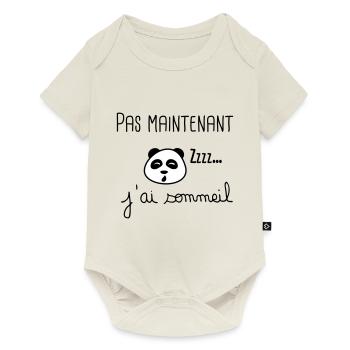 pas maintenant j'ai sommeil,humour,réveil,matin - Body à manches courtes Premium Bébé - blanc cassé - Devant