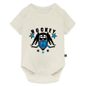 hockey crosse tete mort casque joueur player logo - Body à manches courtes Premium Bébé - blanc cassé - Devant