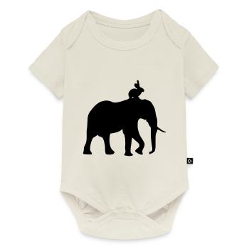 hase elefant - Body à manches courtes Premium Bébé - blanc cassé - Devant