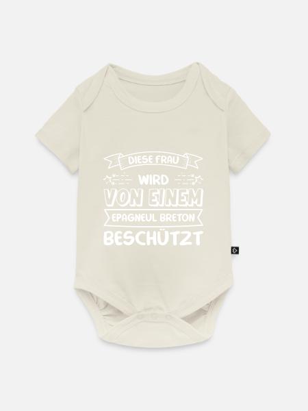 Epagneul Breton - Baby Premium Kurzarmbody - Naturweiß