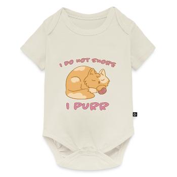 Purring Snoring Sleep Saying Cats Gift - Baby Premium short-sleeve bodysuit - off white - Front
