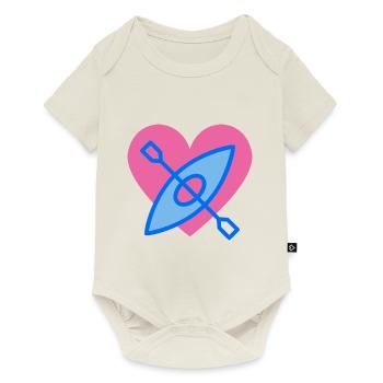 Herz Kanu Liebe - Baby Premium Kurzarmbody - Naturweiß - Vorne