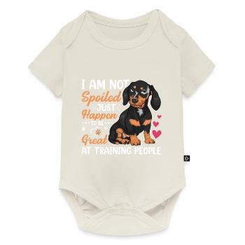 Teckel Je ne suis pas gâté drôle propriétaire de chiens - Body à manches courtes Premium Bébé - blanc cassé - Devant