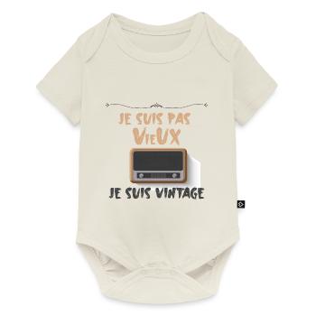 j'suis pas vieux vintage - Body à manches courtes Premium Bébé - blanc cassé - Devant