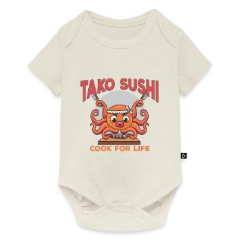 Cadeau de poulpe de sushi japonais asiatique I - Body à manches courtes Premium Bébé - blanc cassé - Devant