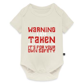 warning, I am taken don't flirt with me 3 - Baby Premium short-sleeve bodysuit - off white - Front