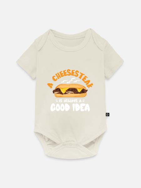 Philly Cheesesteak Sandwich - Baby Premium Kurzarmbody - Naturweiß