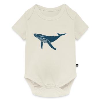Baleine - baleine à bosse - mammifère marin - cadeau - Body à manches courtes Premium Bébé - blanc cassé - Devant