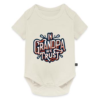 Papi confiance, on aime notre papy - Body à manches courtes Premium Bébé - blanc cassé - Devant