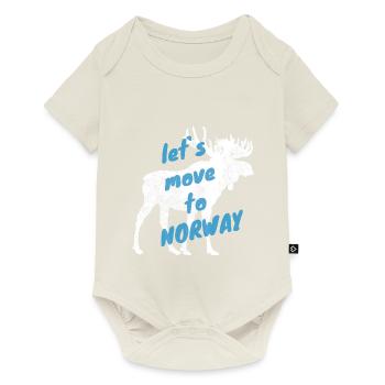 Norwegen Elch Auswandern Umzug Geschenk - Baby Premium Kurzarmbody - Naturweiß - Vorne