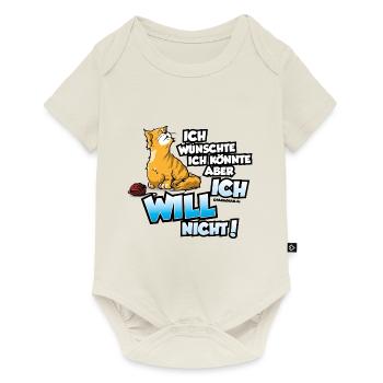 Chat ne veut pas - tee shirt - Body à manches courtes Premium Bébé - blanc cassé - Devant