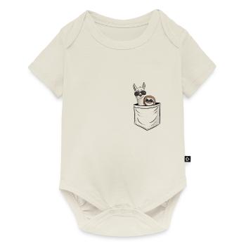 Sunglasses sloth & llama in bag gift - Baby Premium short-sleeve bodysuit - off white - Front