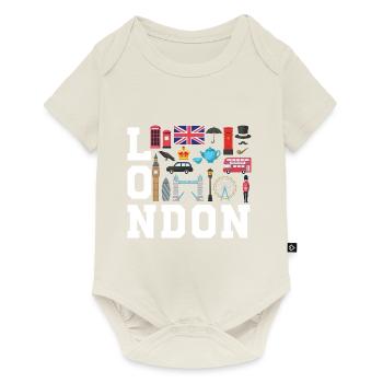 London England UK Great Britain - Baby Premium short-sleeve bodysuit - off white - Front
