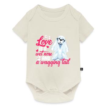Cocker Spaniel Love Is Wet Nose Waving Tail - Baby Premium short-sleeve bodysuit - off white - Front